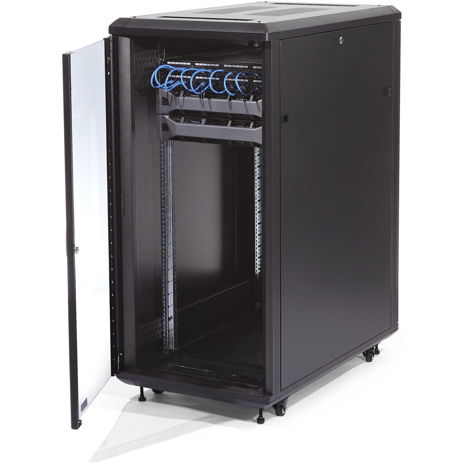 StarTech.com 4-Post 32U Server Rack Cabinet, 19" Data Rack Cabinet for Computer / IT Equipment, Home Network Rack, Half Height Server Rack