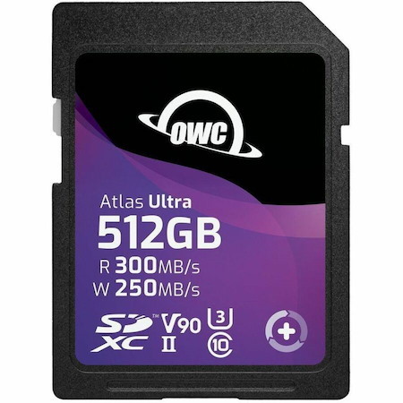 OWC Atlas Ultra 512 GB Class 10/UHS-II (U3) V90 SDXC - 1 - TAA Compliant