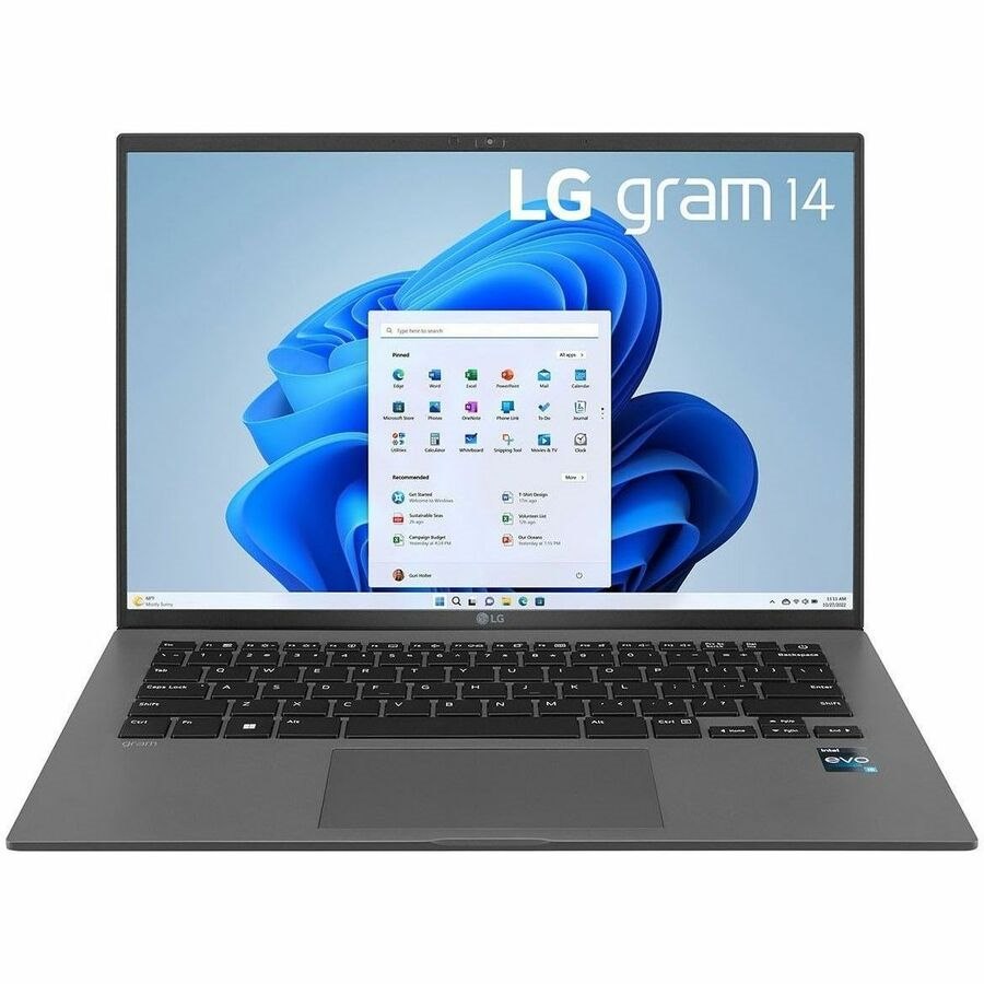 LG gram 14Z90R-N.APC5U1 14" Notebook - WUXGA - 60 Hz - Intel Core i5 13th Gen i5-1340P - 8 GB - 512 GB PCI Express NVMe 4.0 SSD - Charcoal Gray