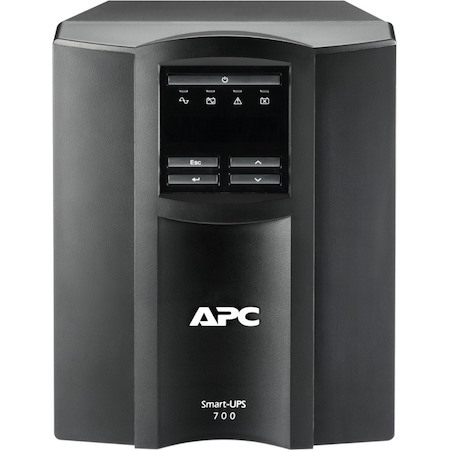 APC Smart-UPS, Line Interactive, 700VA, Tower, 120V, 8x NEMA 5-15R outlets, SmartSlot, Auto Sense Voltage 120V/230V, AVR, LCD