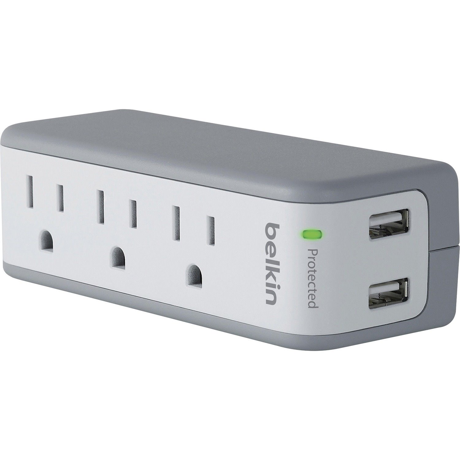 Belkin 3-Outlet Mini Travel Surge Protector with USB Ports (2.1 AMP)