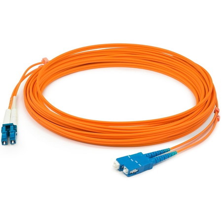 AddOn 15m LC to SC Orange OM1 Duplex OFNR (Riser-Rated) Fiber Patch Cable 23AWG
