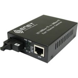 ENET 1x 10/100Base-T to 1x Duplex SC 100Base-LX 1310nm Single Mode Fiber SC Connector 20km Media Converter Stand-Alone - Power Supply Included; Chassis/Rack Mountable