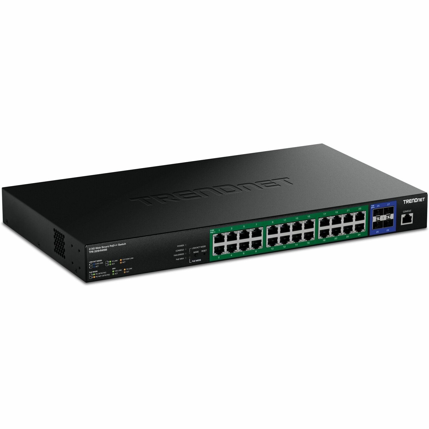 TRENDnet 28-Port 2.5G PoE++ Web Smart Switch with 10G SFP+ Slots