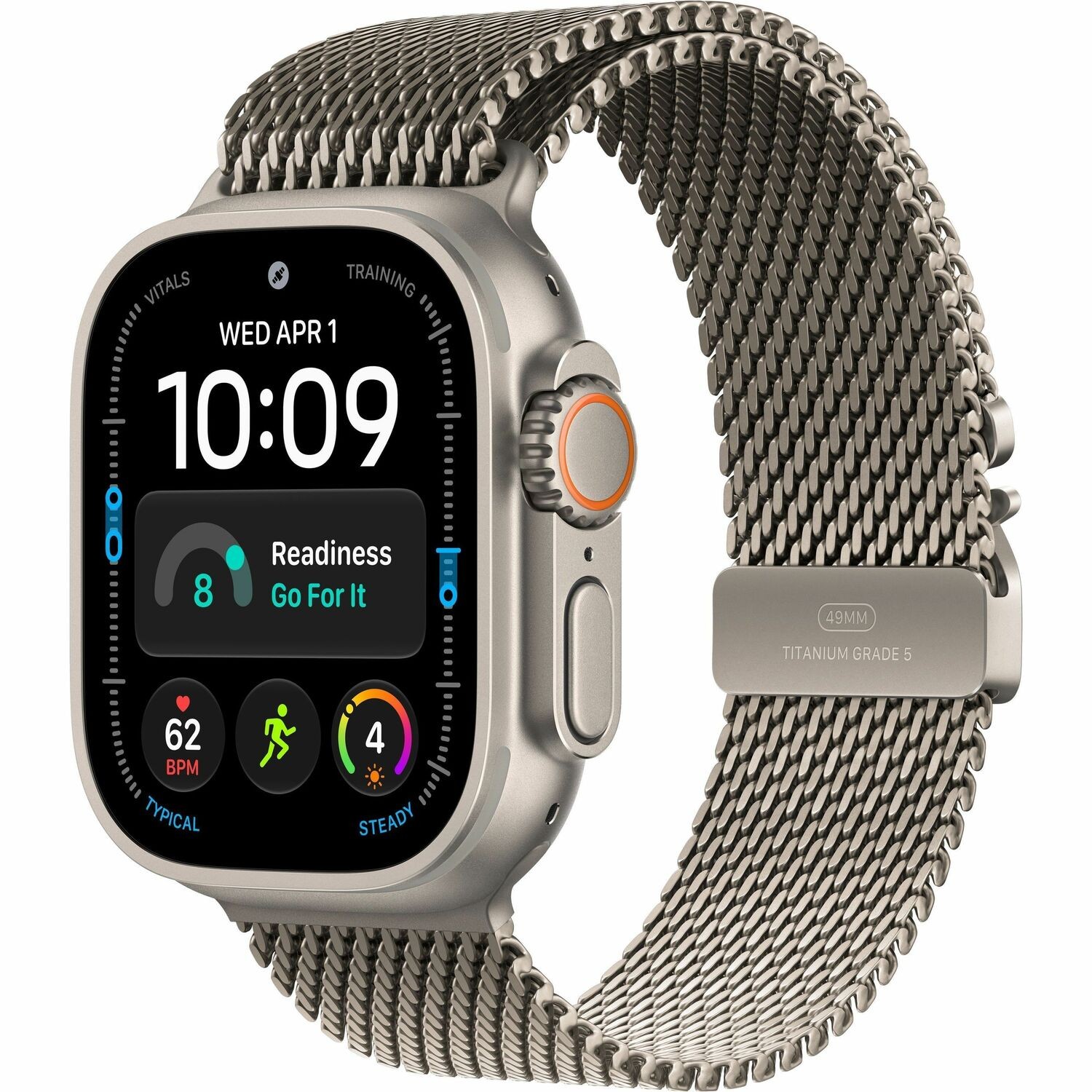 Apple Watch Ultra 4 Smartwatch - 49 mm Case Height - 44 mm Case Width - Nat&uuml;rlich Tasche, Farbe - Nat&uuml;rlich Band Color - Titan Geh�usematerial - Wireless LAN - 5G - LTE