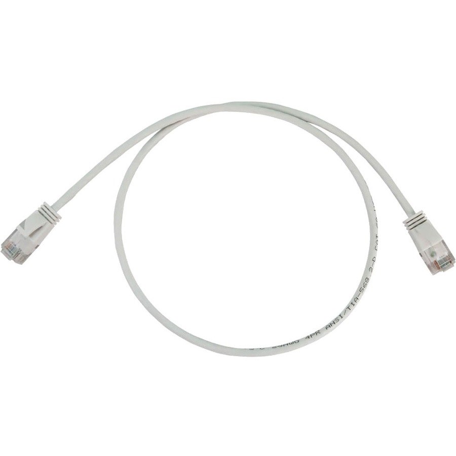 Eaton Tripp Lite Series Cat6a 10G Snagless Molded Slim UTP Ethernet Cable (RJ45 M/M), PoE, White, 2 ft. (0.6 m)