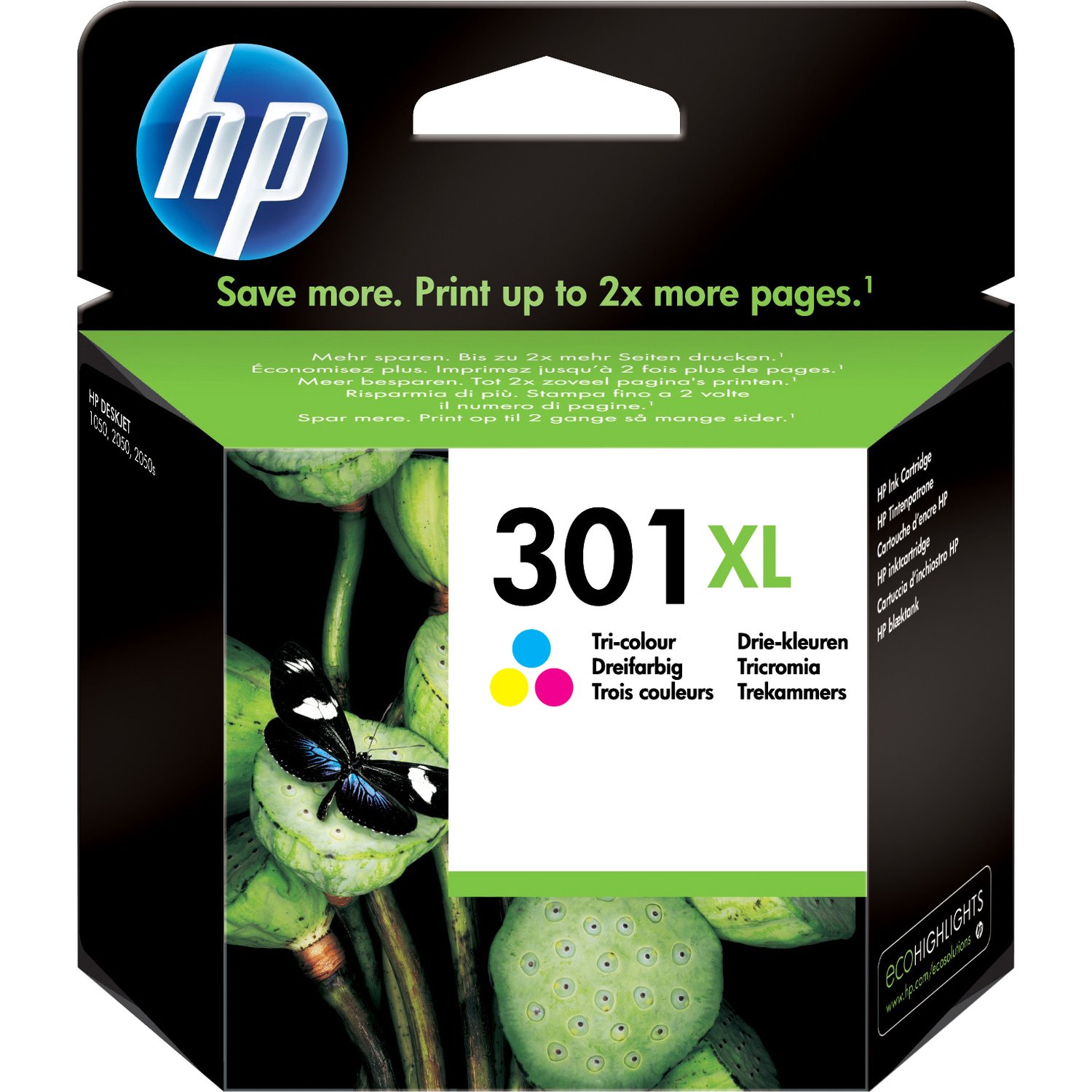 HP 301XL Original Inkjet Ink Cartridge - Cyan, Magenta, Yellow - 1 Pack