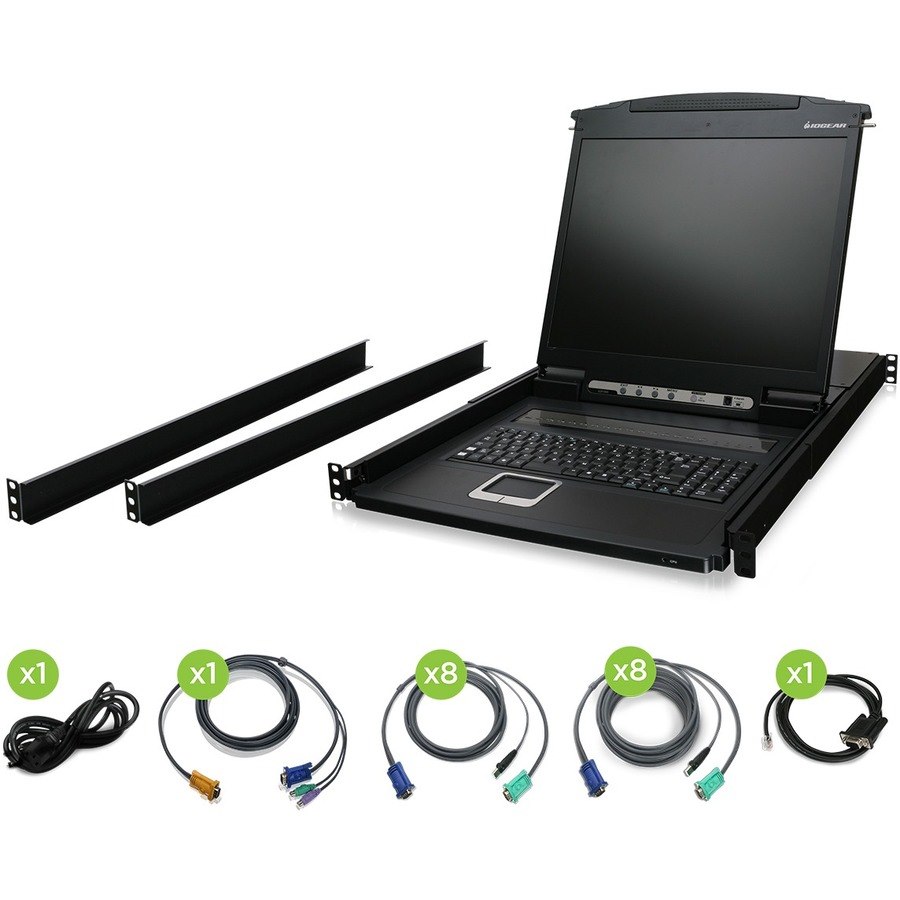 IOGEAR 16-Port 19" LCD KVM Drawer Kit with USB KVM Cables