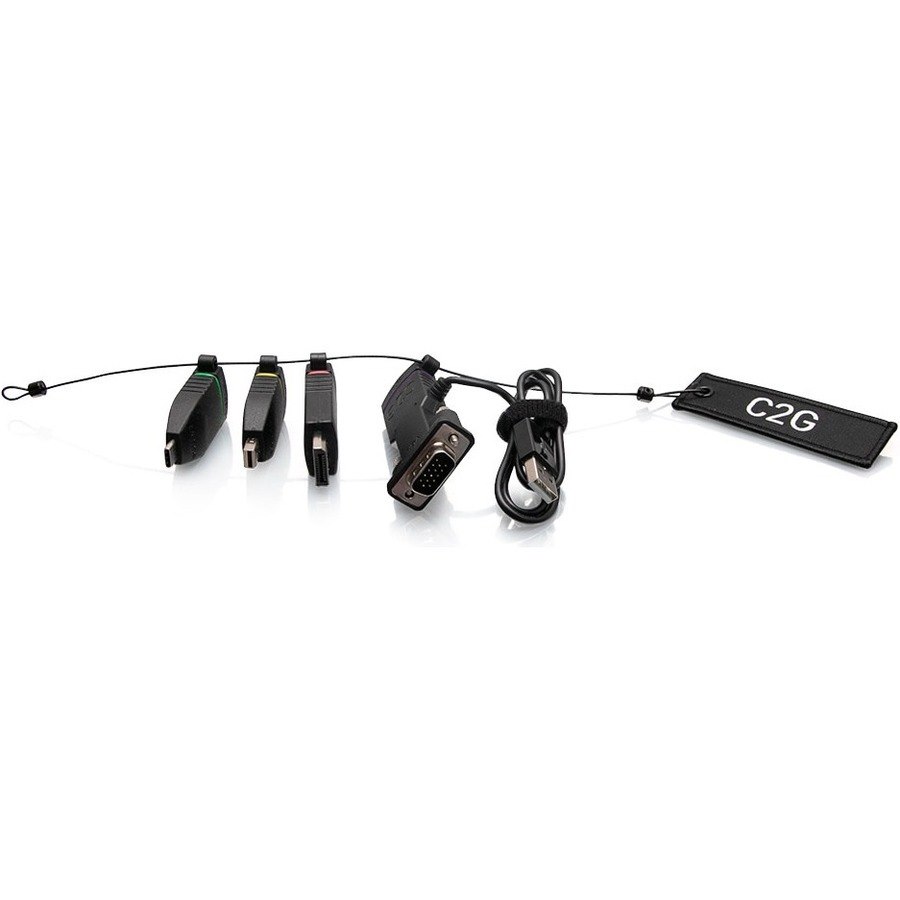 C2G Universal 4K HDMI Adapter Ring with Mini DisplayPort, DisplayPort, USB C, Lightning, and VGA - M/F