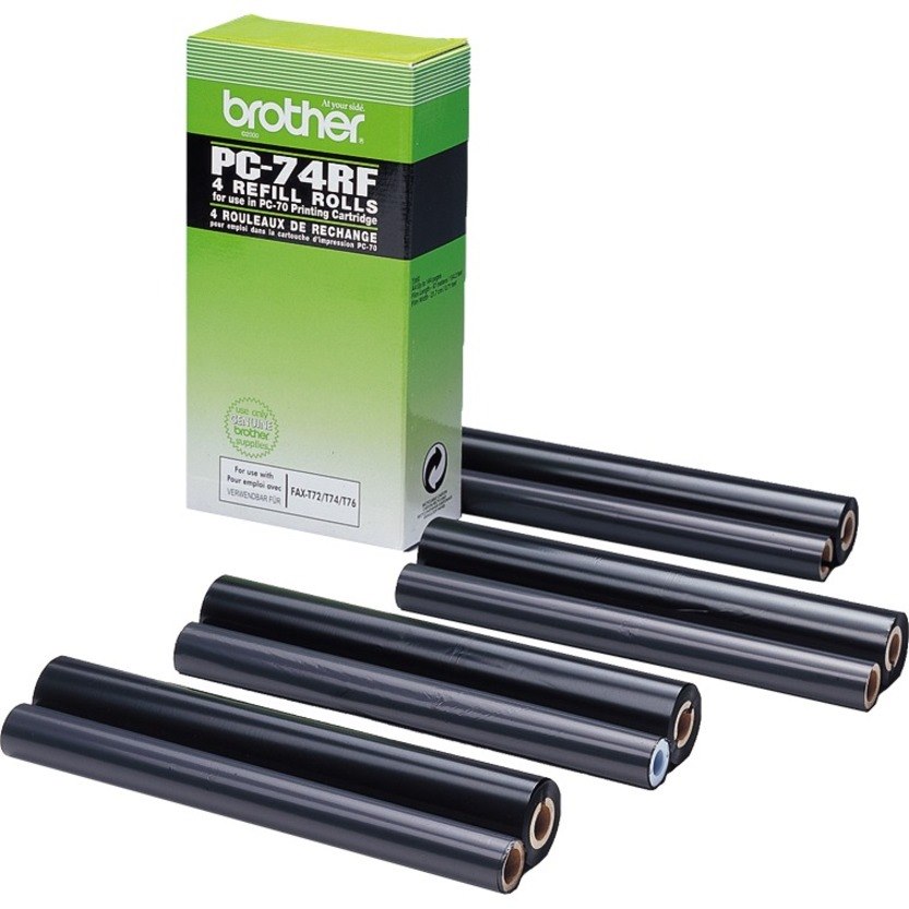 Brother PC-74RF Thermal Transfer Ribbon - Black - 4 / Pack