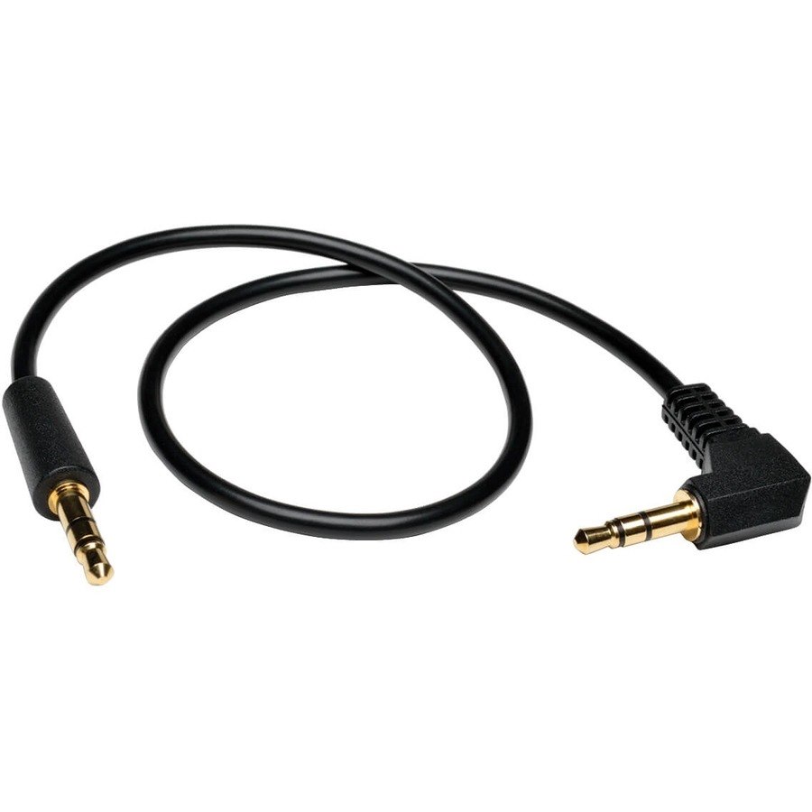 Eaton Tripp Lite Series 3.5mm Mini Stereo Audio Cable with one Right-Angle plug (M/M), 3 ft. (0.91 m)