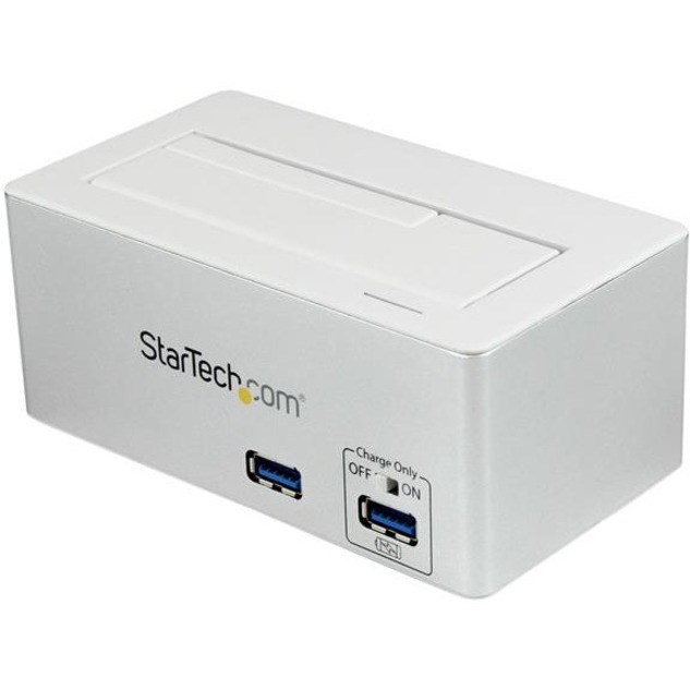 StarTech.com USB 3.0 SATA Hard Drive Docking Station SSD / HDD with integrated Fast Charge USB Hub and UASP For SATA 6 Gbps - White
