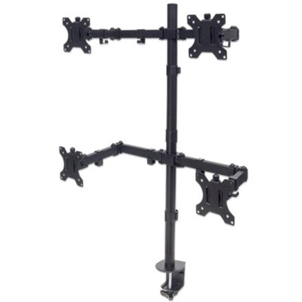 Manhattan Tv/Monitor Desk Mount 4 Screens 27In Clamp Vesa To 100X100MM