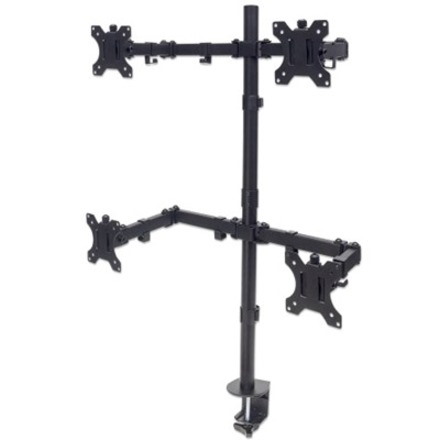 Manhattan Tv/Monitor Desk Mount 4 Screens 27In Clamp Vesa To 100X100MM