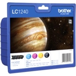 Brother LC1240 Original Inkjet Ink Cartridge - Black, Cyan, Magenta, Yellow - 4 Pack