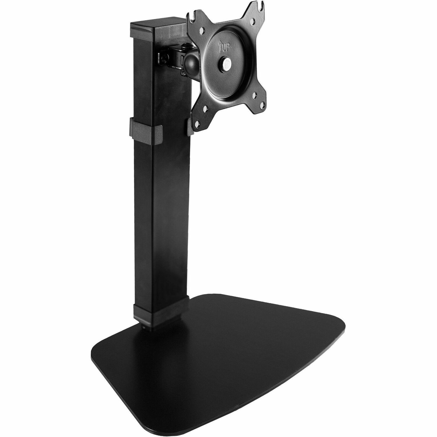 Vivo Pneumatic Free Standing Single Monitor Mount Desk Stand, Tall Height Adjustable Arm For Screens Up To 32 Inches, Black, Stand-V001v