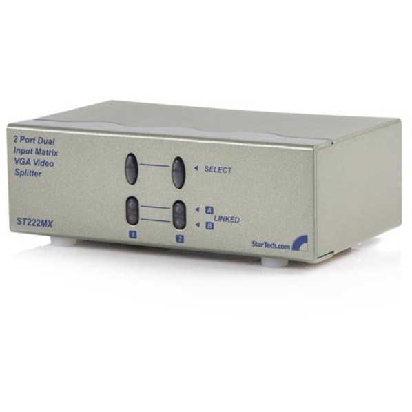 StarTech.com 2 Port Dual Input VGA Matrix Splitter - Video Switch - 2 ports