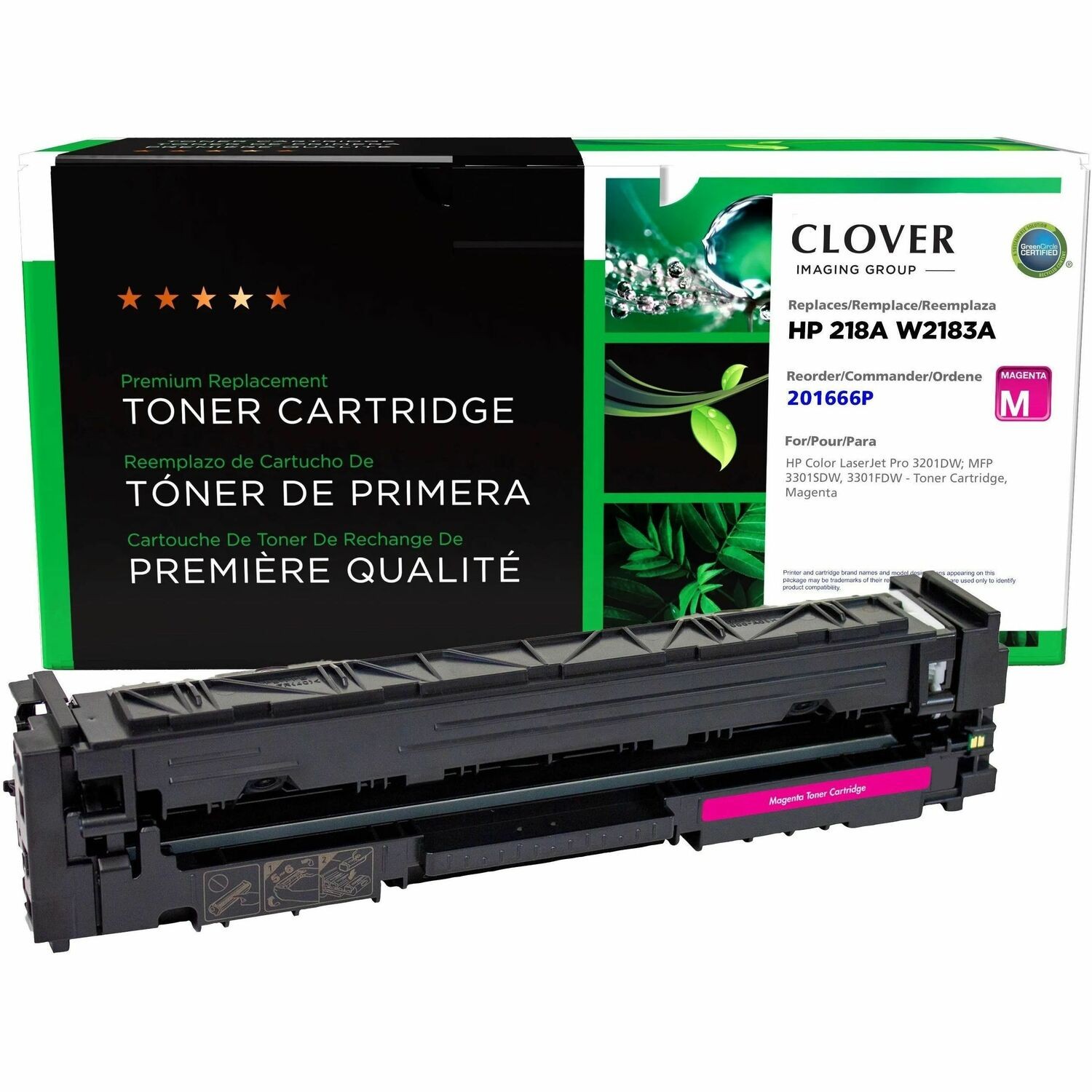 Clover Remanufactured Magenta Toner Cartridge (New Chip) for HP 218A (W2183A)