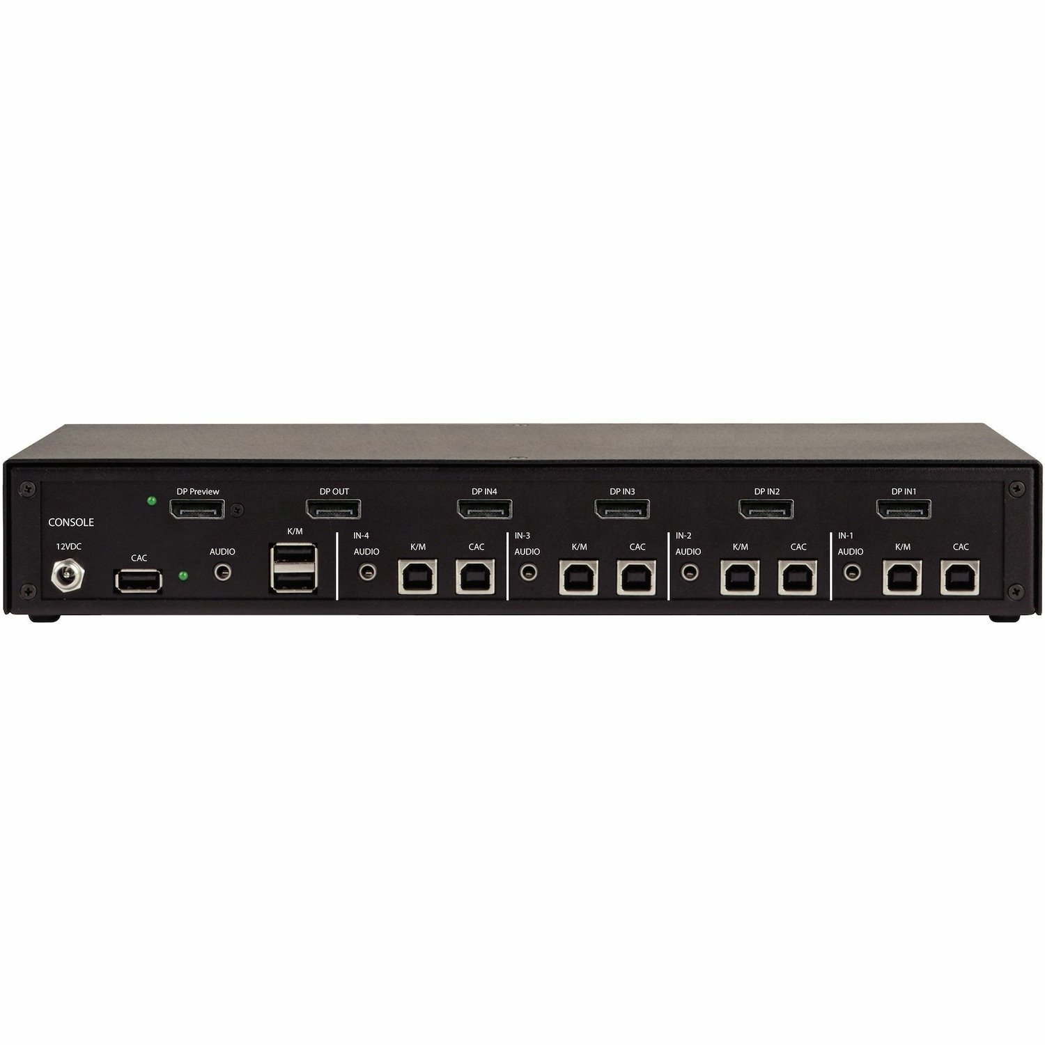 Black Box KVM MultiViewer, NIAP 4.0 Certified - 4-Port, Single-Monitor, DisplayPort, CAC