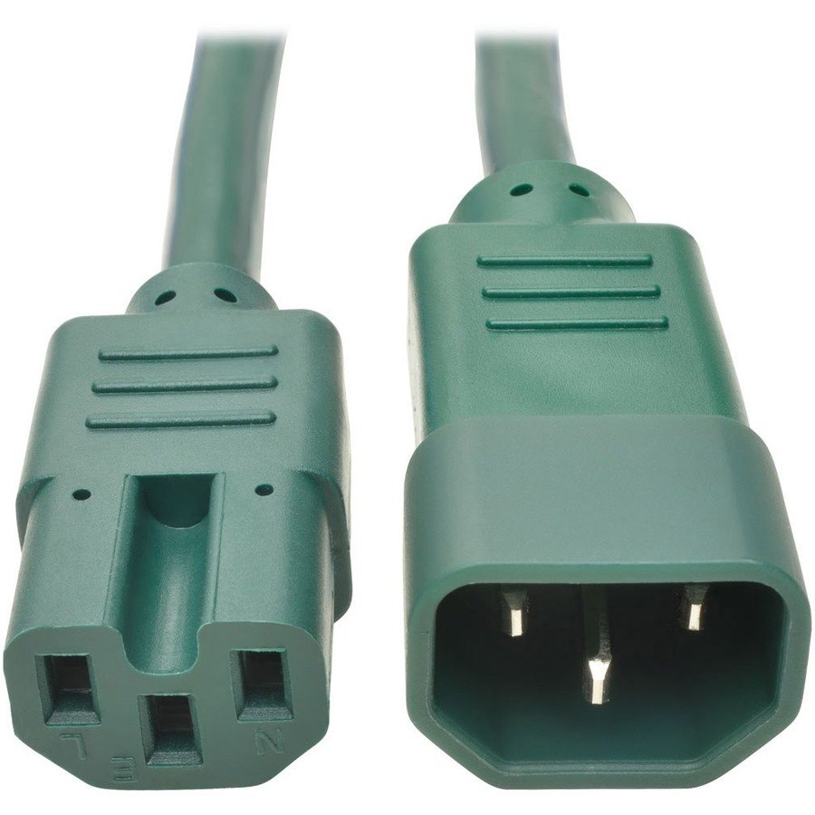 Eaton Tripp Lite Series Power Cord C14 to C15 - Heavy-Duty, 15A, 250V, 14 AWG, 6 ft. (1.83 m), Green