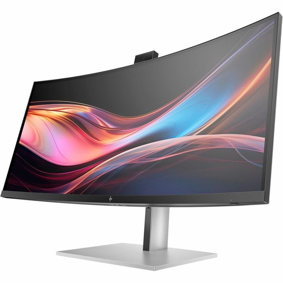 HP Series 7 Pro 734PM 34' Curved 3K WQHD Thunderbolt IPS Conferencing Monitor 3440x1440 21:9 5ms Height Adjust Tilt Swivel Pivot Webcam Speaker USB-C