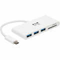 Eaton Tripp Lite Series 3-Port USB-C Hub with Card Reader, USB 3.x (5Gbps) Hub Ports and Card Reader Ports, White