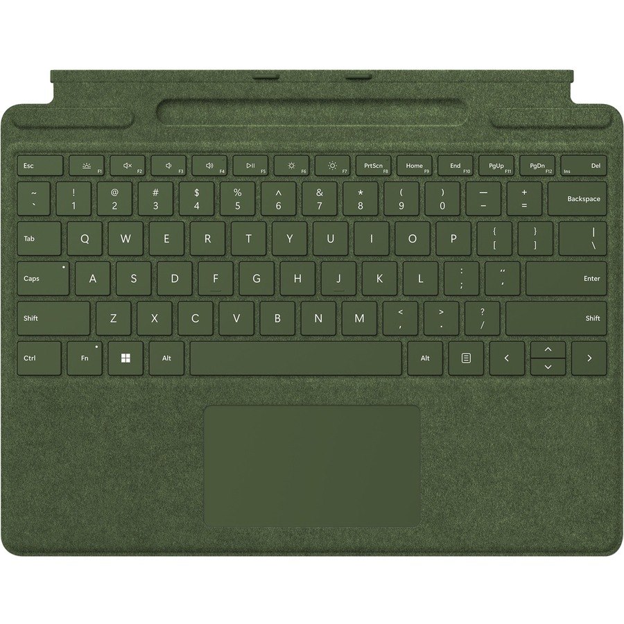 Microsoft Signature Keyboard/Cover Case for 13" (330.20 mm) Microsoft Surface Pro X, Surface Pro 8, Surface Pro 9 Tablet, Stylus - Canadian French Keyboard - Forest