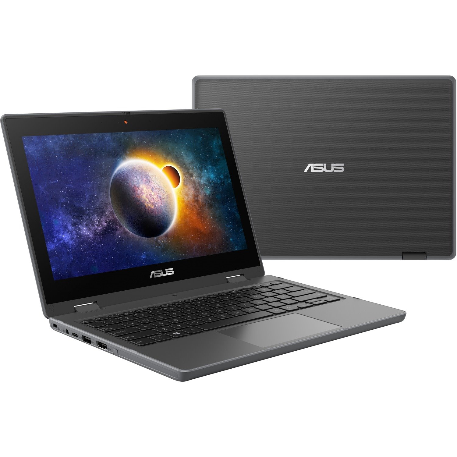 Asus BR1100F BR1100FKA-YS24T 11.6" Touchscreen Rugged Convertible 2 in 1 Notebook - HD - Intel Pentium N6000 - 8 GB - 128 GB Flash Memory - Dark Gray