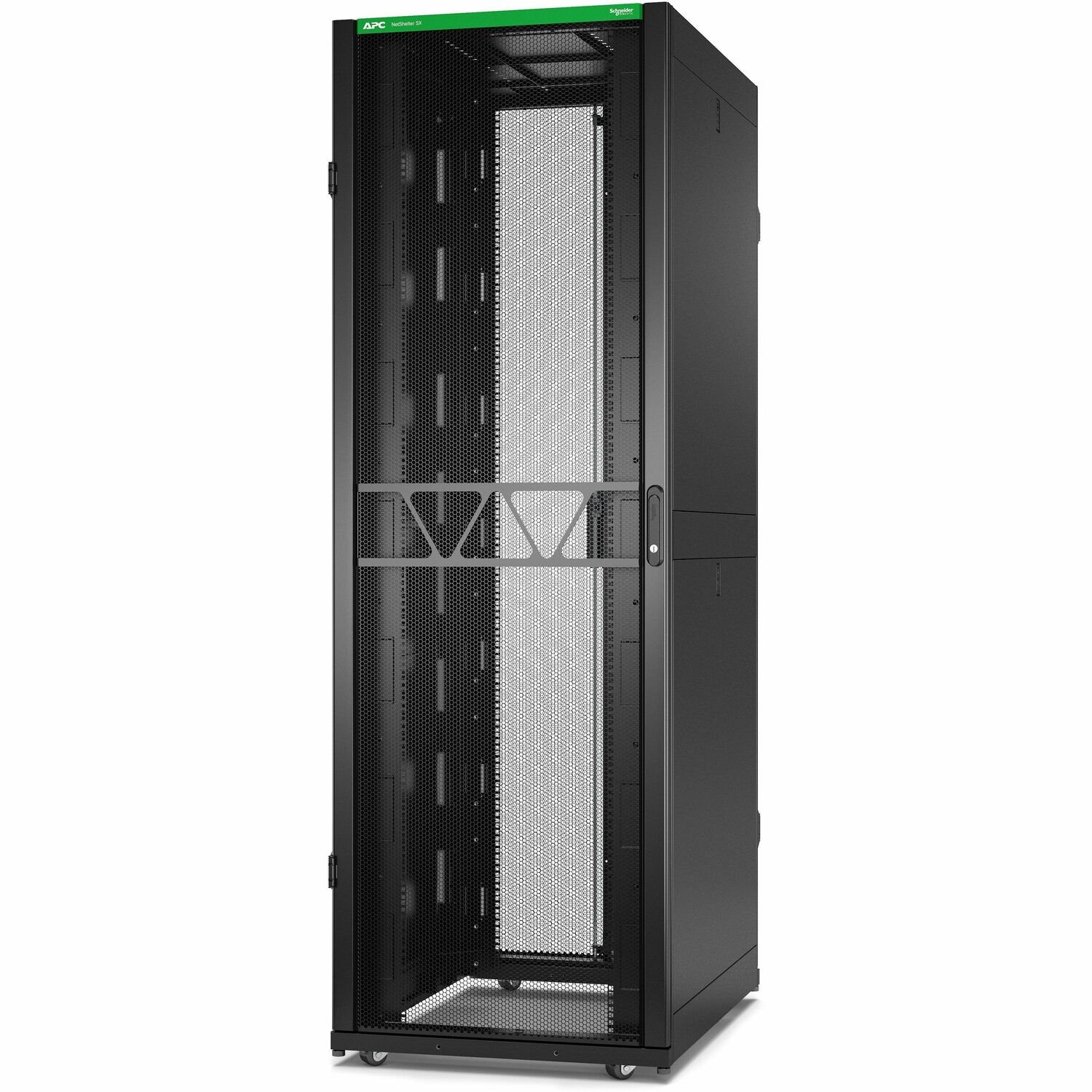 APC by Schneider Electric NetShelter SX 48U Enclosed Cabinet Rack Cabinet for Server, Networking, IT Equipment - 482.60 mm Rack Width - Black - TAA Compliant