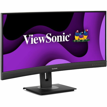 ViewSonic VG3456CA 34 Inch 21:9 Ultrawide QHD 4K Curved Monitor with Ergonomic Design, 100W USB C, Docking Built-In, Gigabit Ethernet RJ45 for Home and Office