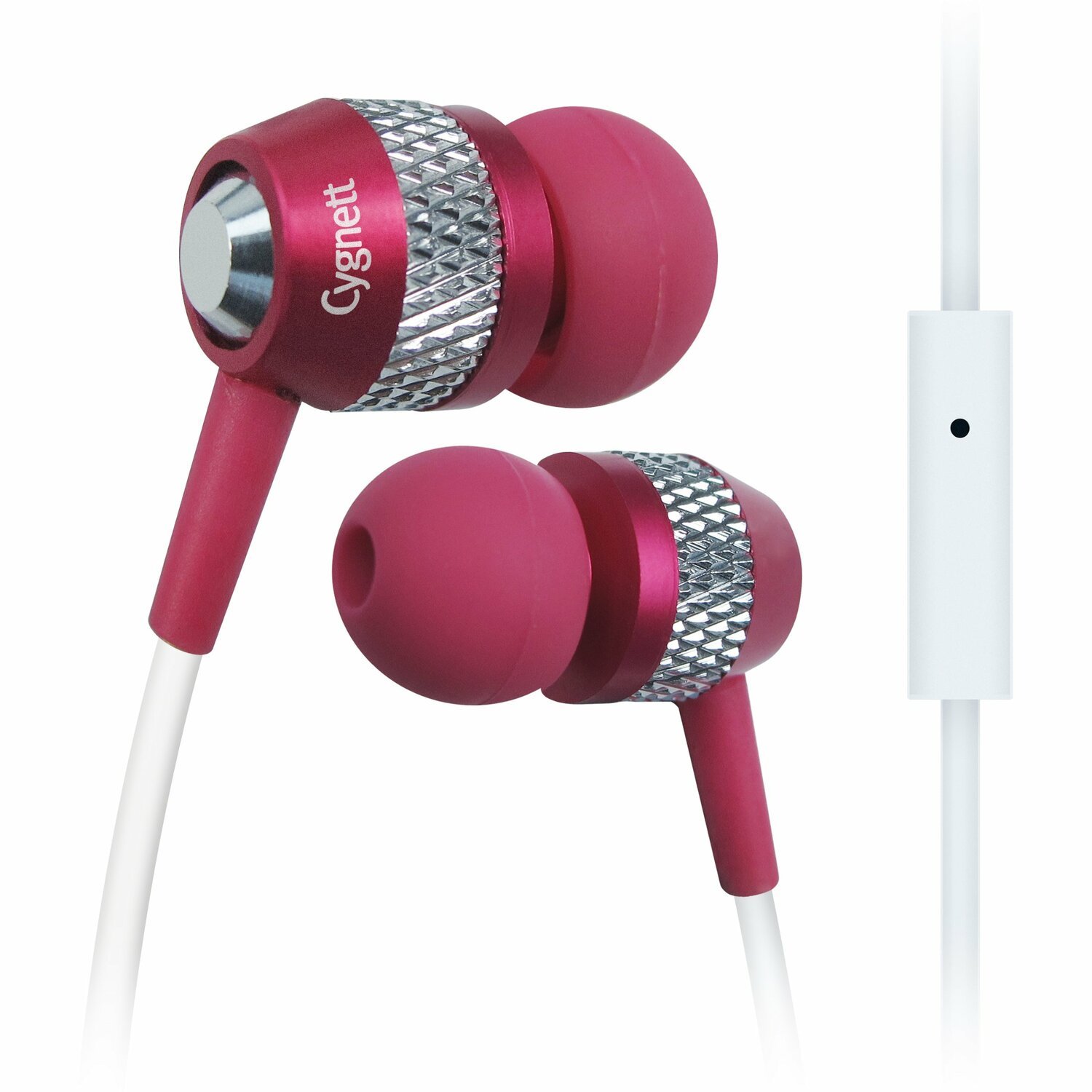 Cygnett Atomic II Wired Earbud Stereo Earset - Pink, Silver