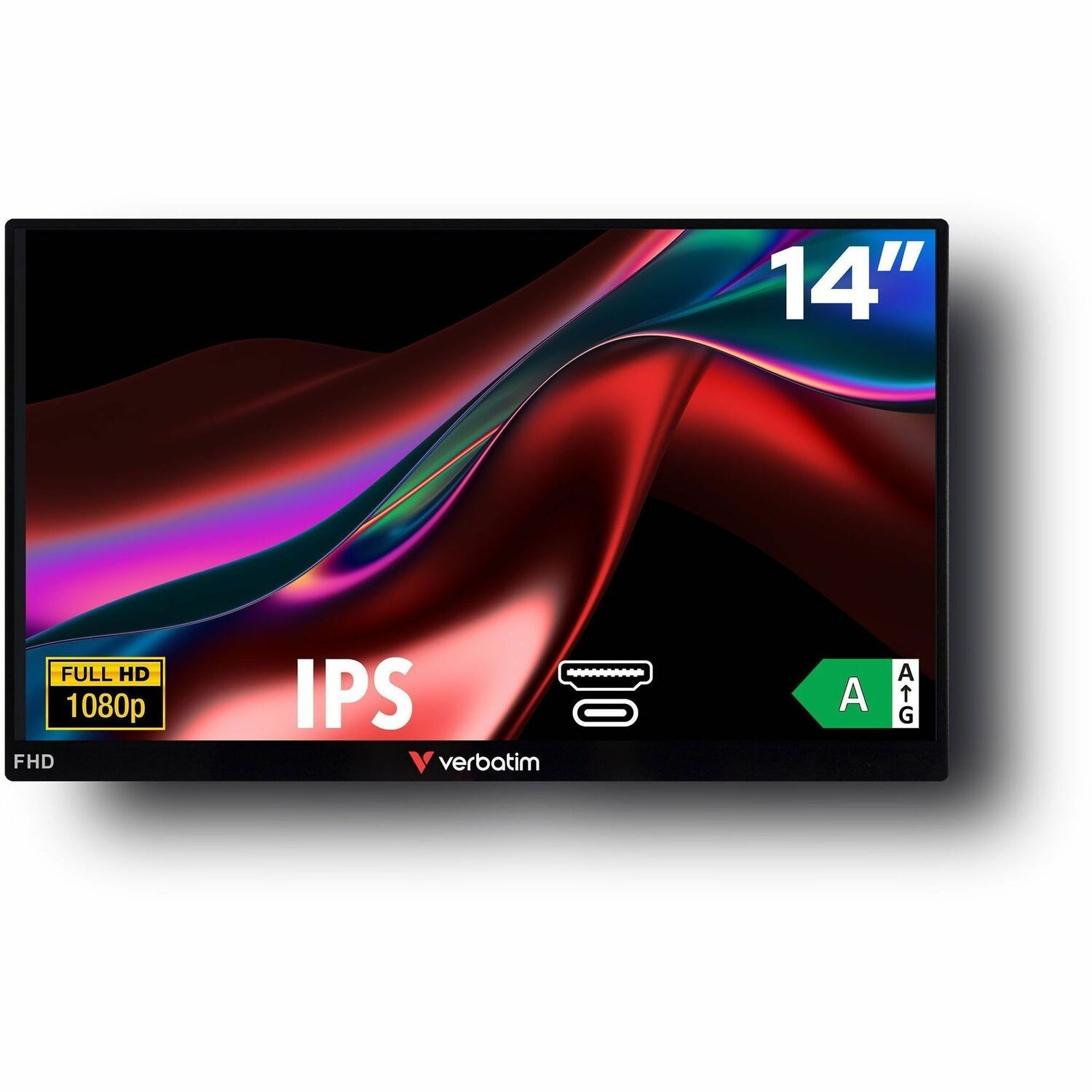 Verbatim PM-14 14,0" Class Full HD LCD-monitor - 16:9 - Zwart