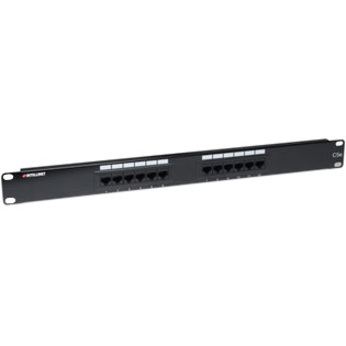 Intellinet 12 Port Cat5e Patch Panel - 1U, Black