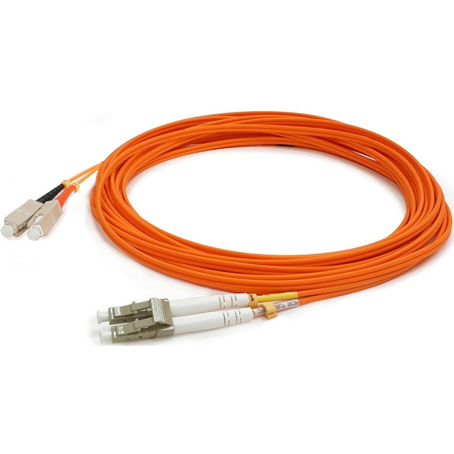AddOn 2m SC to LC Orange OM2 Duplex OFNR (Riser-Rated) Fiber Patch Cable