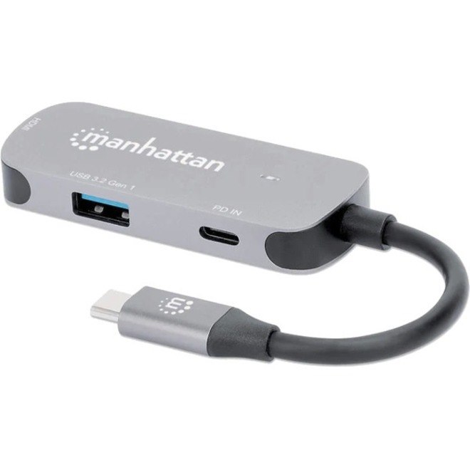 Manhattan USB-C to HDMI 3-in-1 Docking Converter with Power Delivery