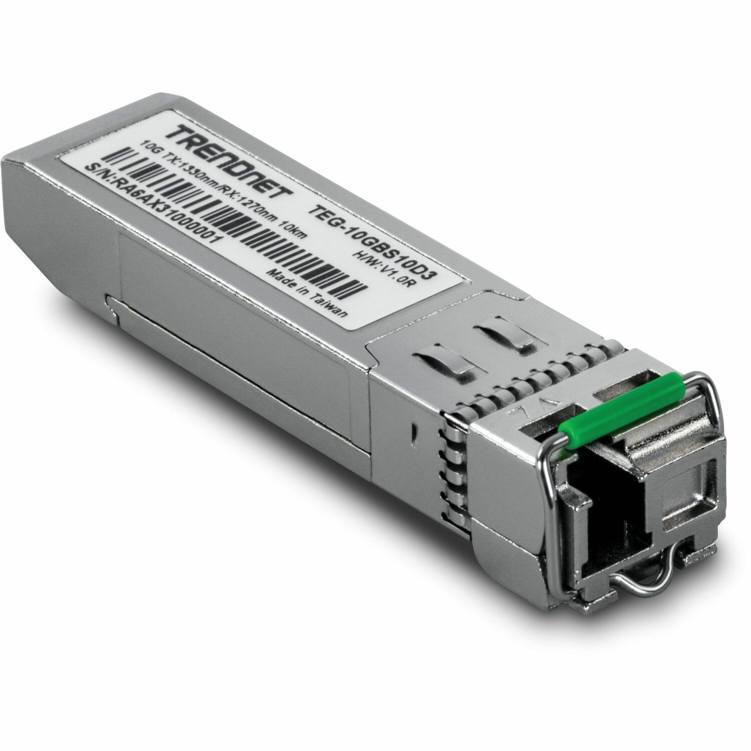 TRENDnet 10G SFP+ Dual Wavelength Single Mode LC Module 10km, TEG-10GBS10D3, NDAA & TAA Compliant, Lifetime Manufacturer Protection, Digital Diagnostics Monitoring, Pair with TEG-10GBS10D2