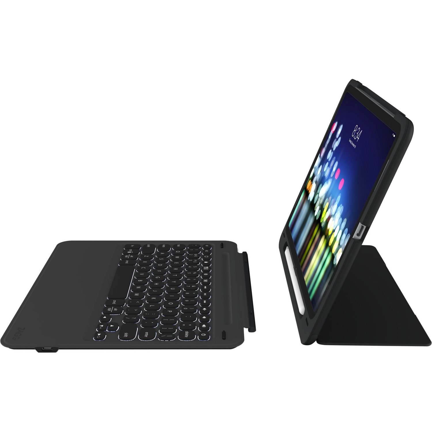 ZAGG Slim Book Go Keyboard/Cover Case (Book Fold) for 27.9 cm (11") Apple iPad Pro Tablet - Black