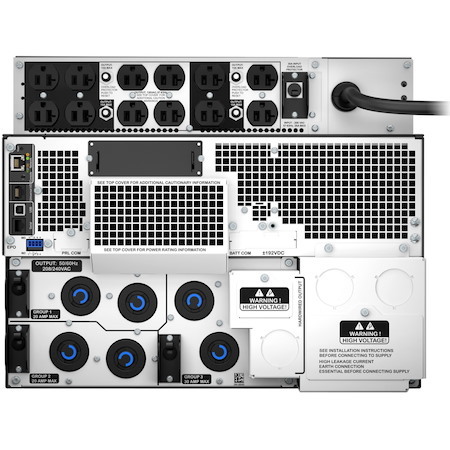 APC Smart-UPS On-Line, 8kVA/8kW, Rackmount 8U, 208V, 12x 5-20R+4x L6-20R+1x L6-30R NEMA, Network Card+SmartSlot, W/transformer 208V to 120V,W/rail kit