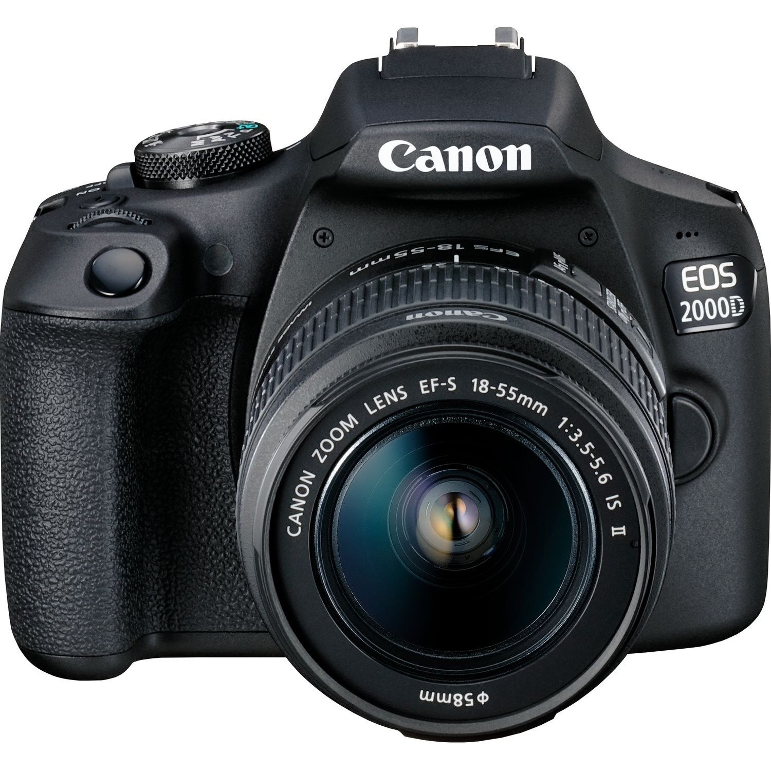 Canon EOS 2000D 24.1 Megapixel Digital SLR Camera with Lens - 18 mm - 55 mm (Lens 1), - 50 mm (Lens 2) - Black