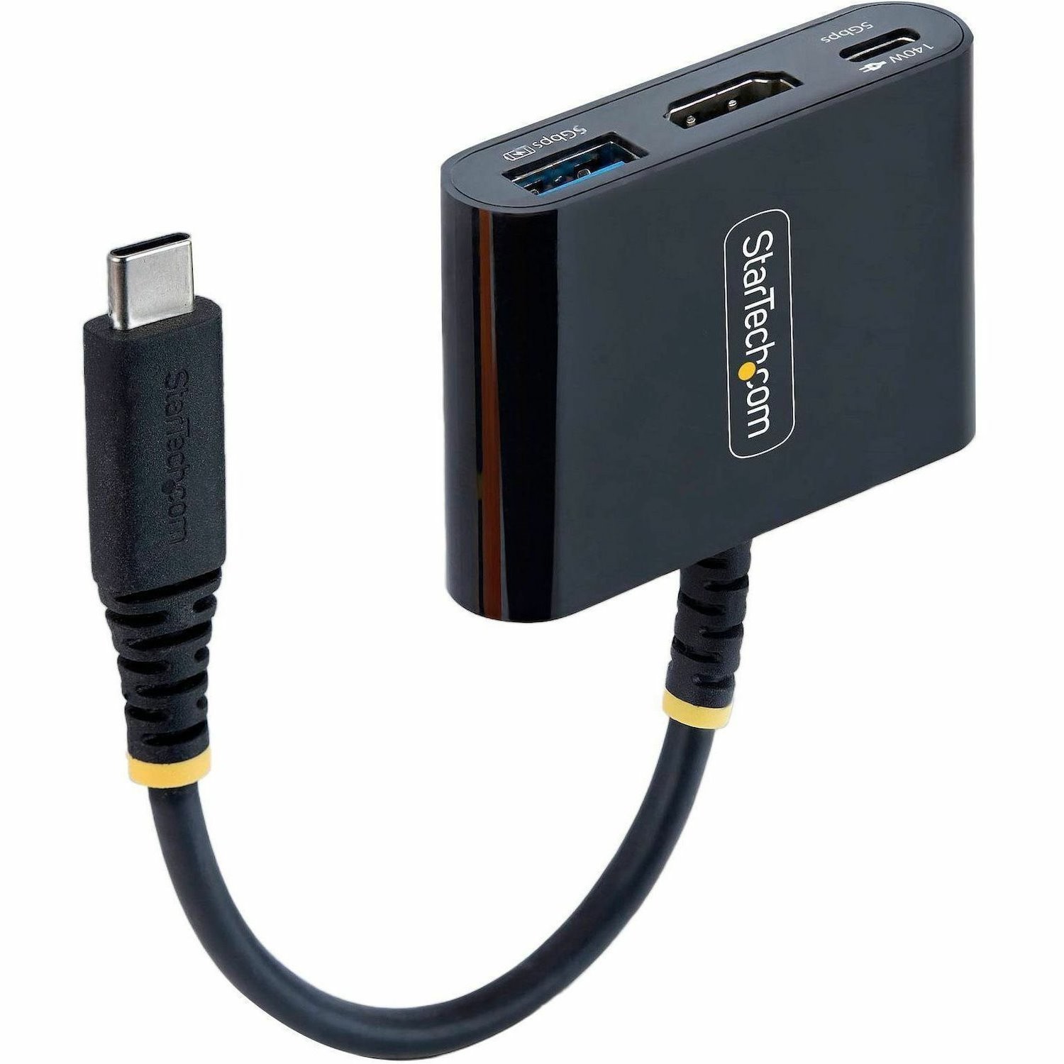 STARTECH.COM USB-C HDMI MULTIPORT HUB, 140W, 4K 60HZ, USB 5GBPS, BLACK, 3 YR