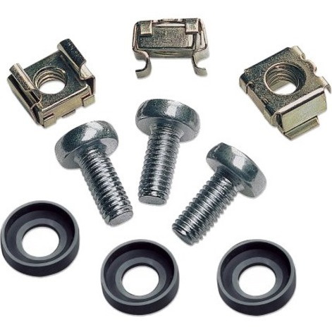 Intellinet 100 Each, M6 Cage Nuts, M6 Screws, And Plastic Washers