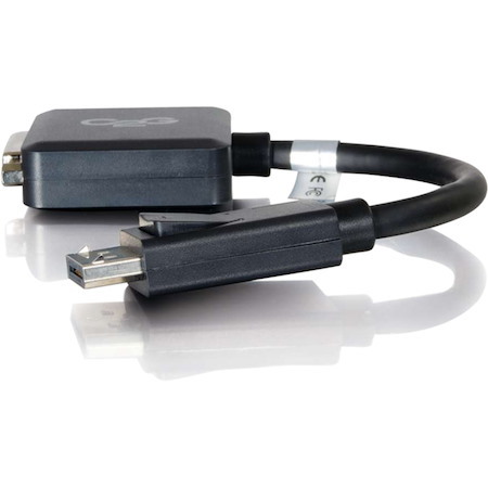 C2G 8in DisplayPort to DVI-D Adapter - DP to DVI D Adapter - Black - M/F