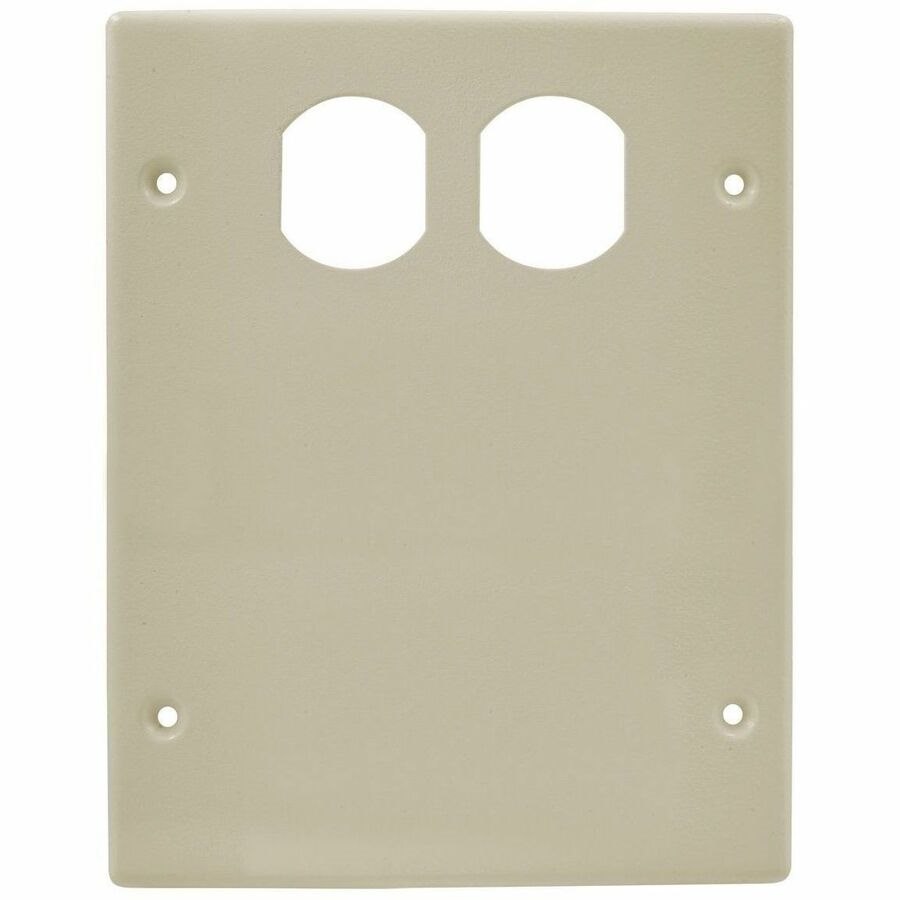 Hubbell Premise Wiring Metal Raceway, Plate, 3-Gang, 1 Duplex 2 Blank, HBL6750 Series, Gray