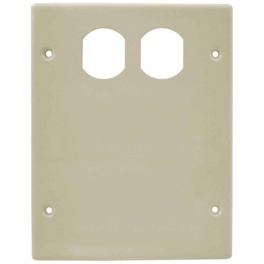 Hubbell Premise Wiring Metal Raceway, Plate, 3-Gang, 1 Duplex 2 Blank, HBL6750 Series, Gray