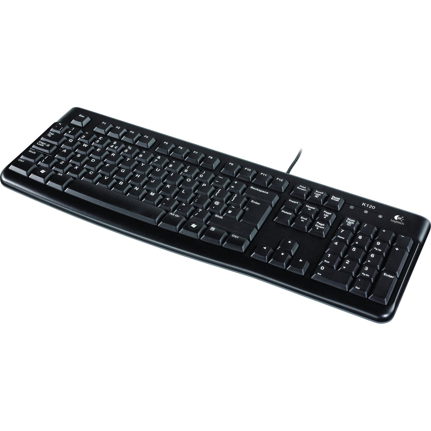 Logitech K120 Keyboard - Cable Connectivity - USB Interface - Arabic - Black