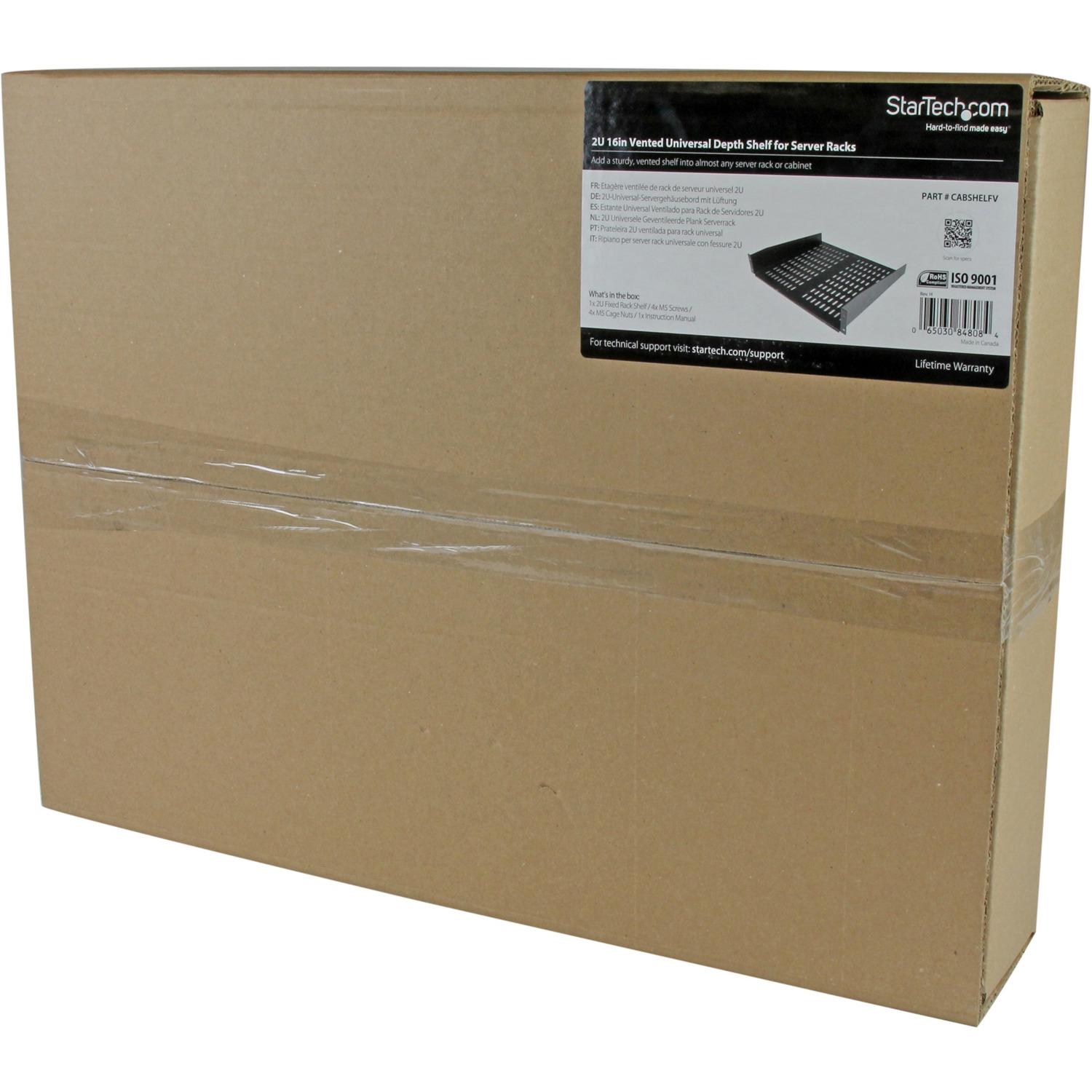 Buy StarTech.com 2U 16in Universal Vented Rack Mount Cantilever Shelf ...