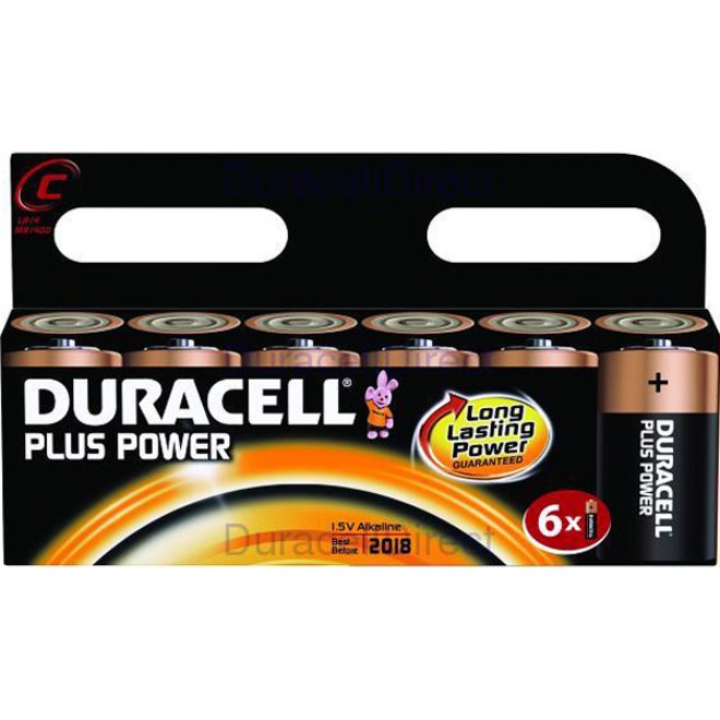 Duracell Plus Power Battery - Alkaline - 6Pack