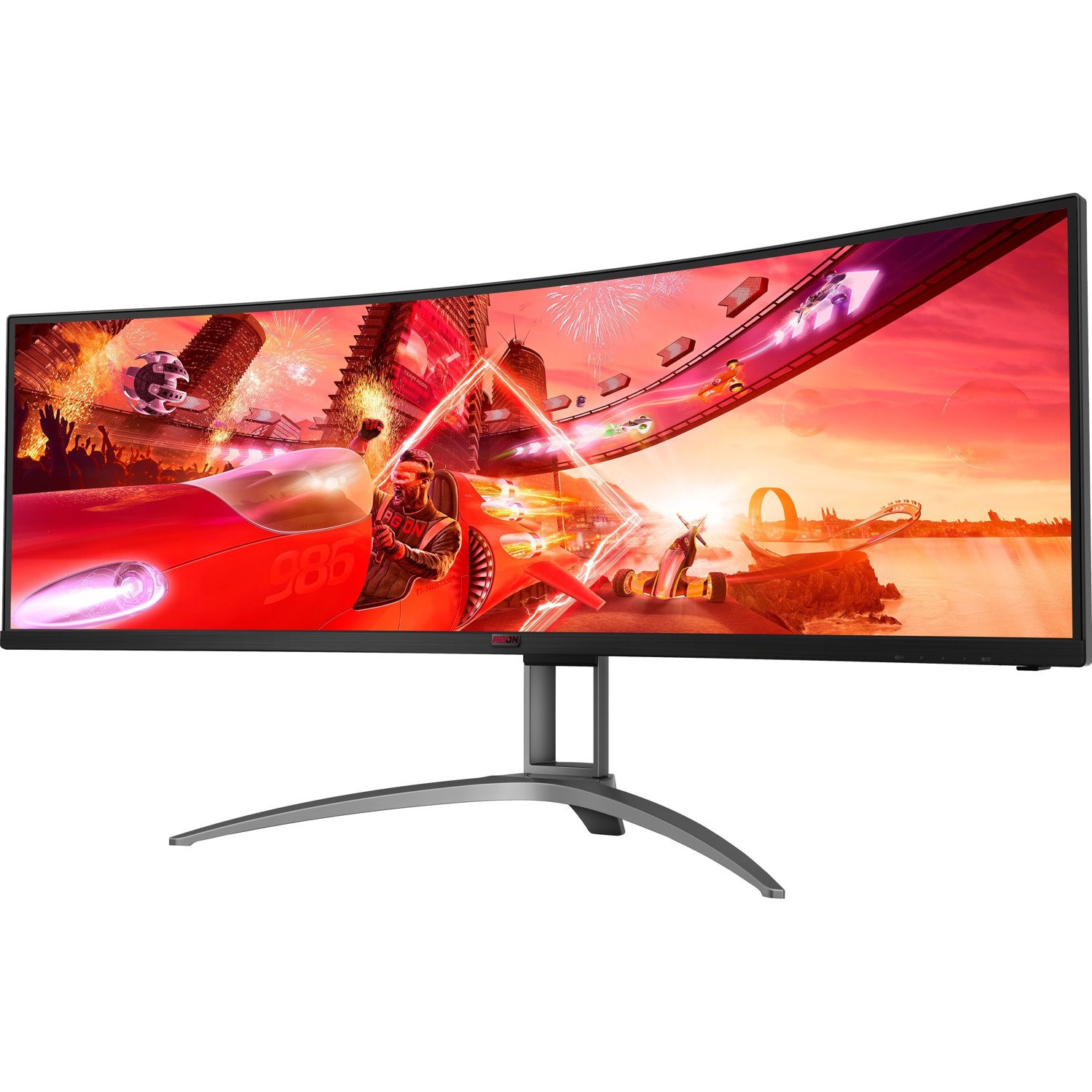 AOC AGON AG493QCX 49" Class Double Full HD (DFHD) Curved Screen Gaming LCD Monitor - 32:9 - Textured Black