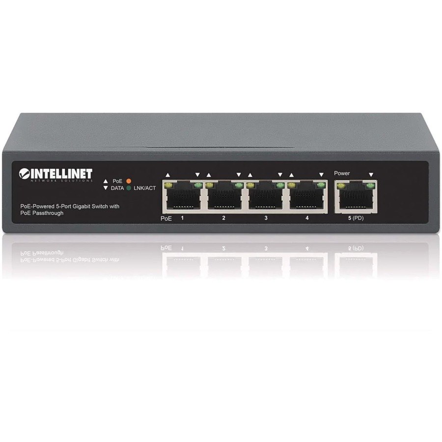 Intellinet PoE-Powered 5-Port Gigabit Switch with PoE Passthrough