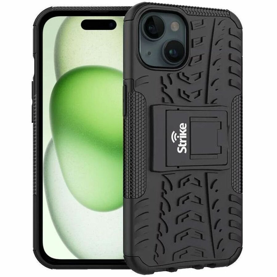 Strike Rugged Case for Apple iPhone 15 Plus Smartphone - Textured Grip - Black